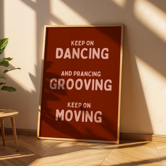 Music is The Answer Typographic Red Wall Print - Ibiza Art Bold Typographic Colourful House Music Poster Groovy Bar Disco Funky