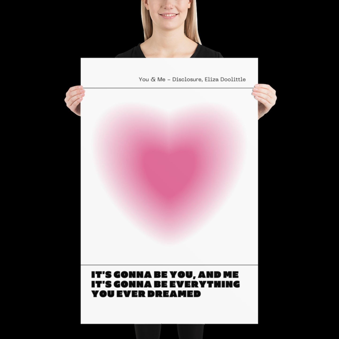 You and Me Pink Heart Aura Print - Disclosure Wall Art for House EDM Ibiza Festival Rave Art Decor House Music Disco Ball Funky