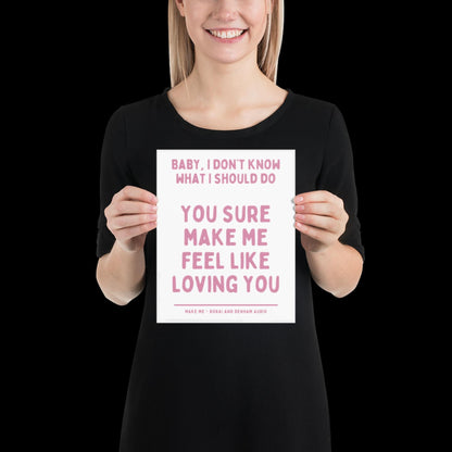 Make Me Inspired Pink and White Print - Borai Denham Audio Ibiza Bold Typographic Colourful House Music Poster Groovy Bar Disco Funky