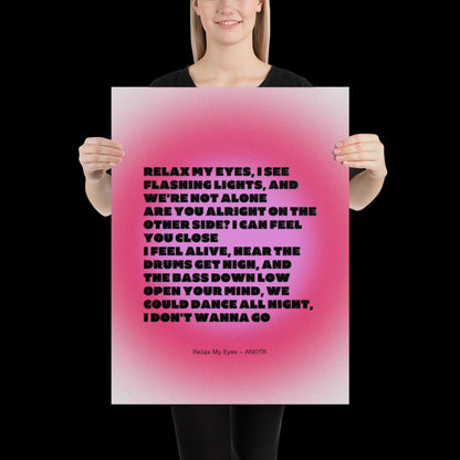 Relax My Eyes Inspired Pink 02 Aura Print - ANOTR Wall Art for House EDM Ibiza Festival Rave Art Decor House Music Lovers Disco Ball Funky