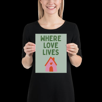 Where Love Lives Alison Limerick Inspired Lyric Print Green - Ibiza Funky Disco House Music A1 A2 A3 Typographic Ball Aesthetic Poster
