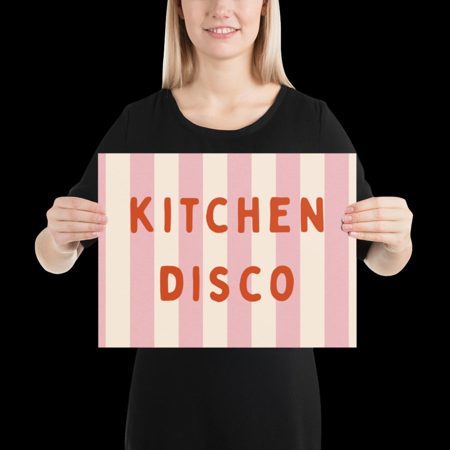 Kitchen Disco Wall Art Poster • Pink and Orange • Disco Print Poster • Minimalistic Kitchen Wall Art • Aesthetic • Trendy Wall Art