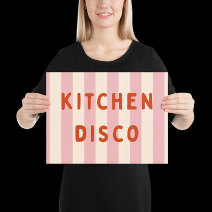 Kitchen Disco Wall Art Poster • Pink and Orange • Disco Print Poster • Minimalistic Kitchen Wall Art • Aesthetic • Trendy Wall Art