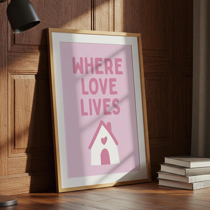 Where Love Lives Alison Limerick Inspired Lyric Print Pink - Ibiza Funky Disco House Music A1 A2 A3 Typographic Ball Aesthetic Poster