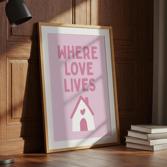 Where Love Lives Alison Limerick Inspired Lyric Print Pink - Ibiza Funky Disco House Music A1 A2 A3 Typographic Ball Aesthetic Poster