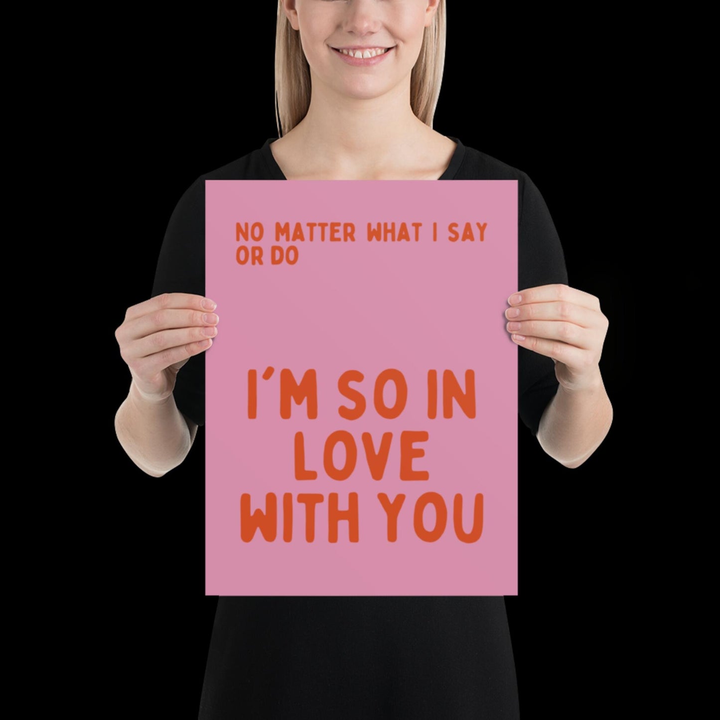 I'm So In Love With You Pink and Orange Wall Print - Ibiza Colourful Funny Cute Birthday Art Gift Unique Funky House Music Poster Lyrics