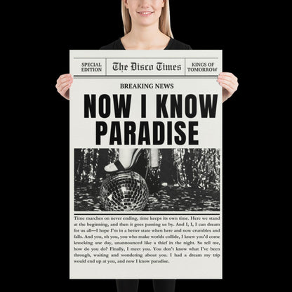 Finally Kings of Tomorrow Inspired Newspaper Lyric Print Off-White and Black 02 - Ibiza Funky Disco House Music A1 A2 A3 Typographic Ball