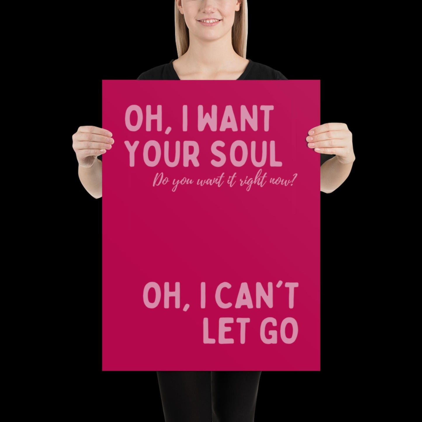 I Want Your Soul Inspired Armand Van Helden Pink Print - Ibiza Art Bold Typographic Colourful House Music Poster Groovy Bar Disco Funky