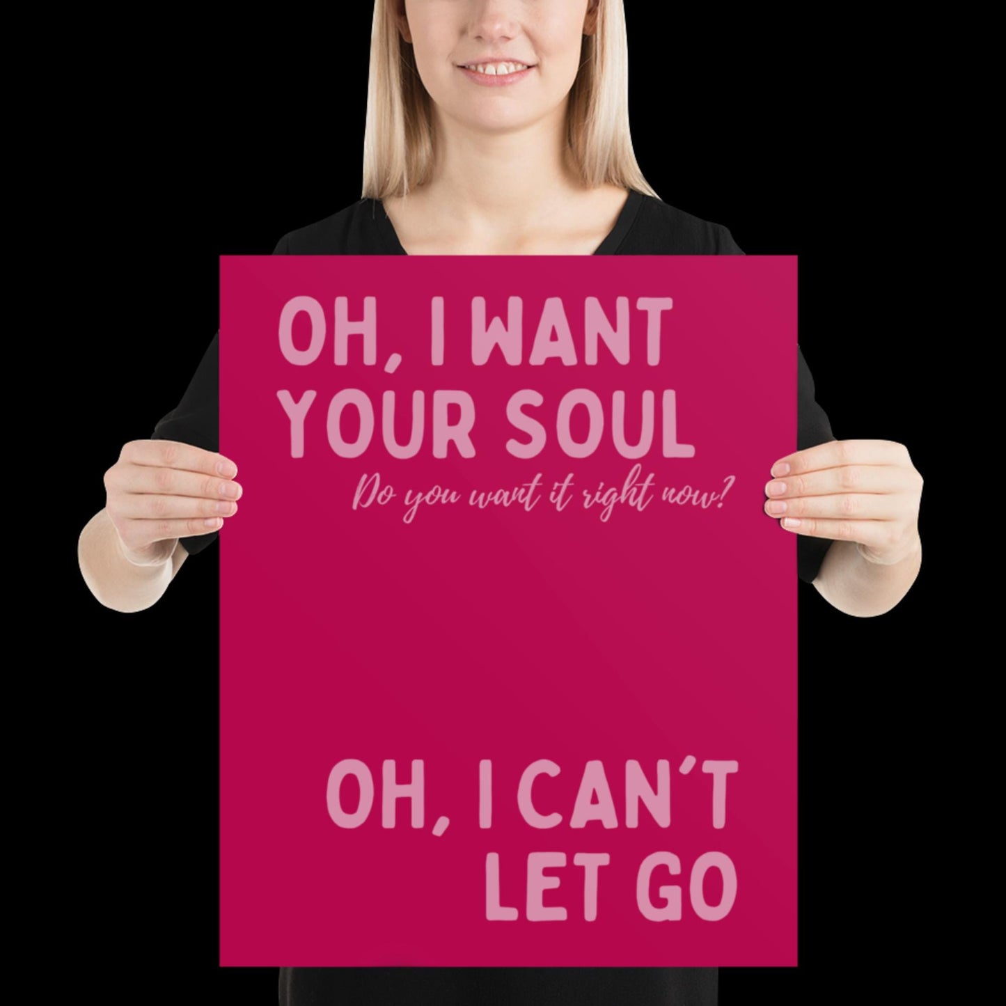 I Want Your Soul Inspired Armand Van Helden Pink Print - Ibiza Art Bold Typographic Colourful House Music Poster Groovy Bar Disco Funky