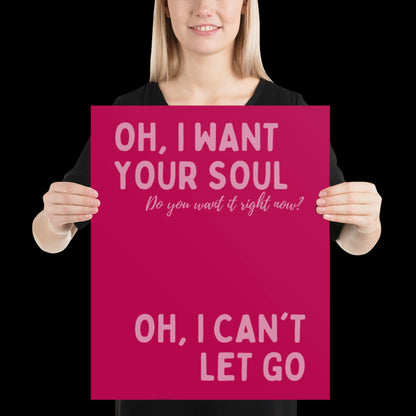 I Want Your Soul Inspired Armand Van Helden Pink Print - Ibiza Art Bold Typographic Colourful House Music Poster Groovy Bar Disco Funky