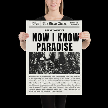 Finally Kings of Tomorrow Inspired Newspaper Lyric Print Off-White and Black 02 - Ibiza Funky Disco House Music A1 A2 A3 Typographic Ball