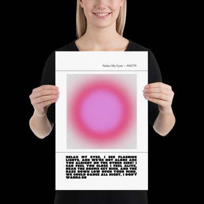 Relax My Eyes Inspired Pink Aura Print - ANOTR Wall Art for House EDM Ibiza Festival Rave Art Decor House Music Lovers Disco Ball Funky