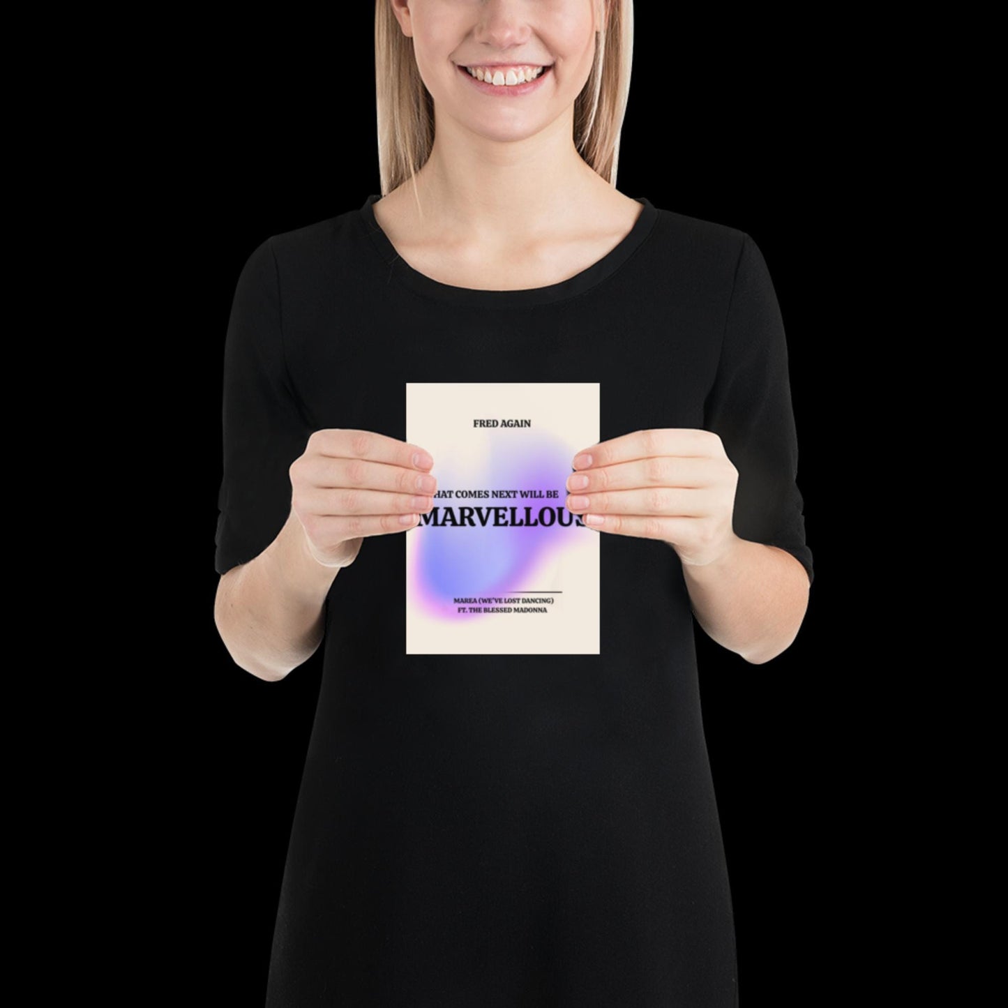 What Comes Next Will Be Marvellous Pink Lyrics Print | Fred Again Purple Blue Aura | House music | Techno music | Music Lyric Art | Disco