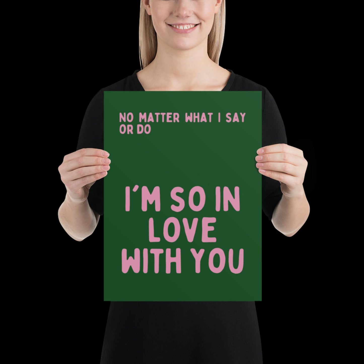 I'm So In Love With You Green and Pink Wall Print - Ibiza Colourful Funny Cute Birthday Art Gift Unique Funky House Music Poster Lyrics