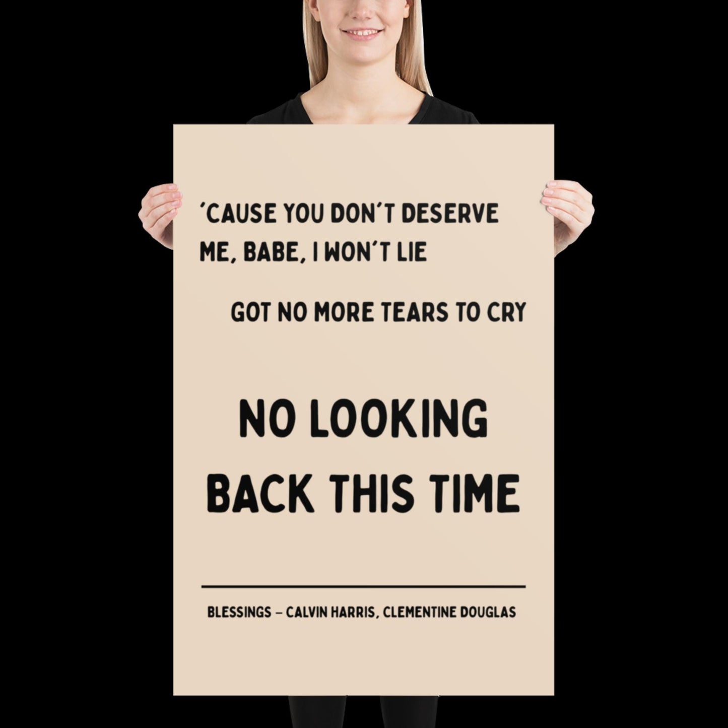 Blessings by Calvin Harris Lyric Print | House Music Poster | Quote Print | Typographic | Disco Decor | Ibiza Print | Birthday Gift