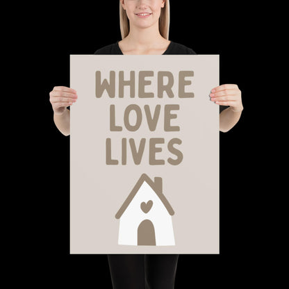 Where Love Lives Alison Limerick Inspired Lyric Print Beige - Ibiza Funky Disco House Music A1 A2 A3 Typographic Ball Aesthetic Poster