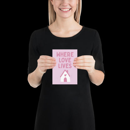 Where Love Lives Alison Limerick Inspired Lyric Print Pink - Ibiza Funky Disco House Music A1 A2 A3 Typographic Ball Aesthetic Poster