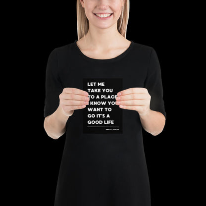 It's a Good Life Black and White Lyric Wall Print | Music Poster | Wall Art | A5 A4 A3 | Typographic | Lyrics | Custom Print | Wall Decor