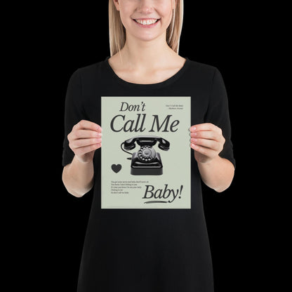 Don't Call Me Baby Print | Madison Avenue | House Music Poster | Lyric Print | Music Poster | Wall Art | House Music | Wall Decor | DJ Ibiza