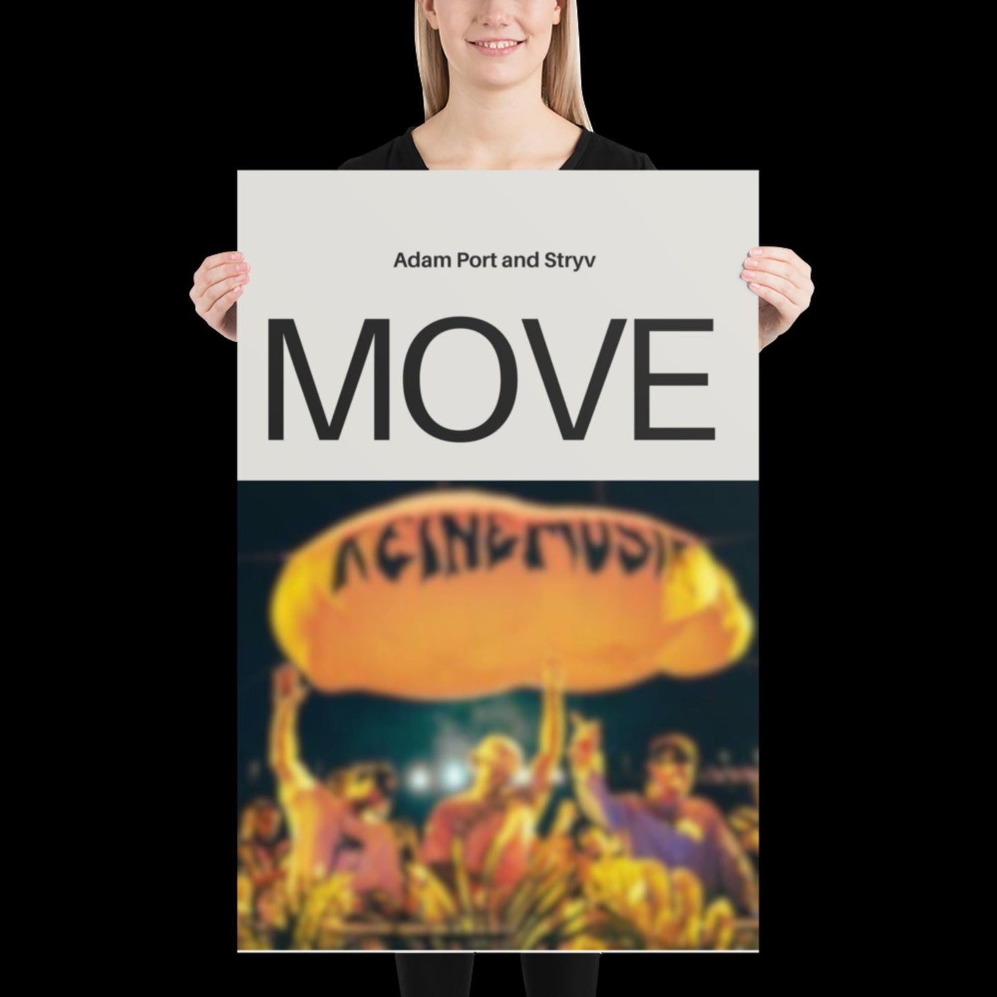 Move Inspired Print Orange Cloud - Adam Port Stryv Keinemusik Wall Art for House EDM Ibiza Festival Rave Art Decor House Music Disco Funky
