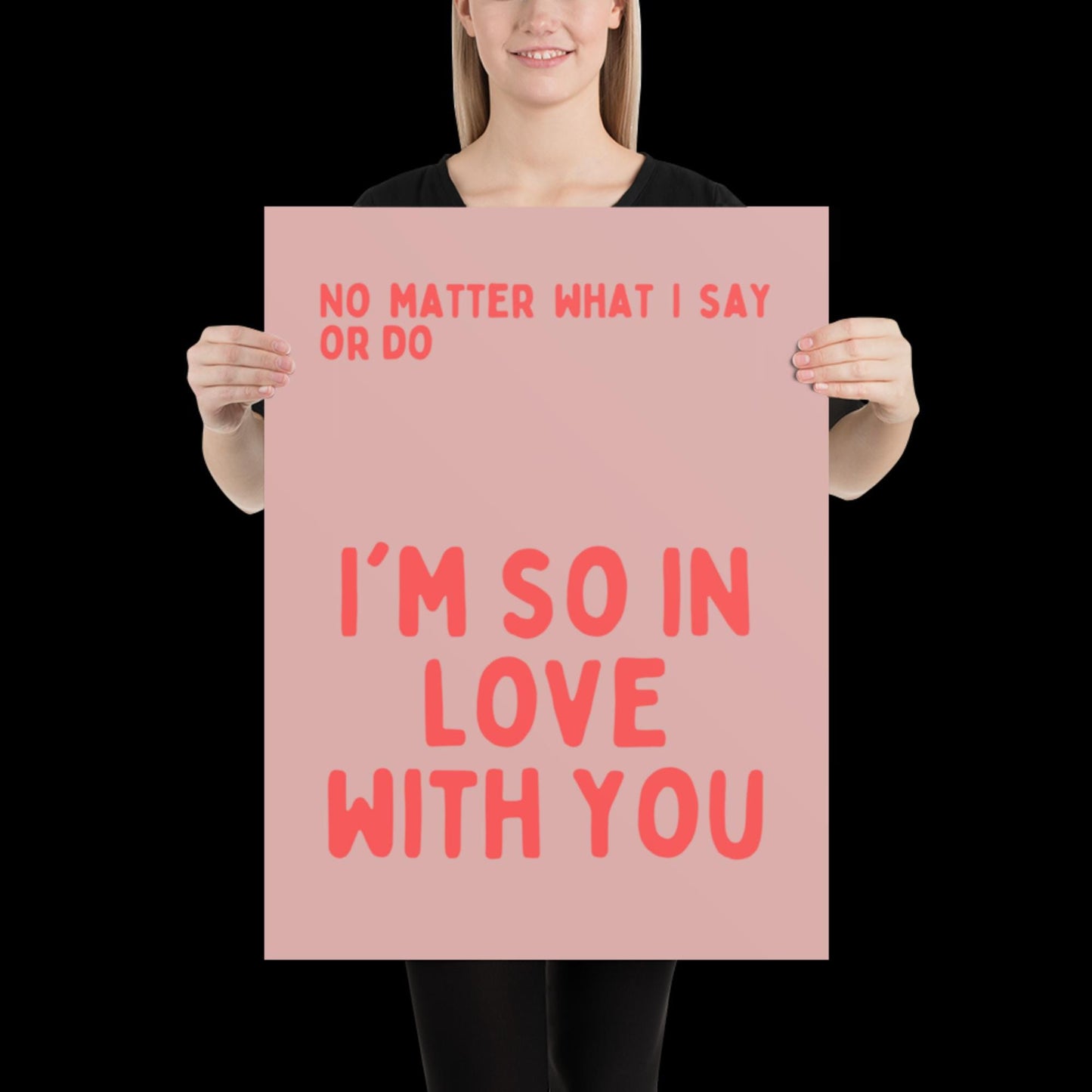 I'm So In Love With You Red Wall Print - Ibiza Colourful Funny Cute Birthday Art Gift Unique Funky House Music Poster Lyrics