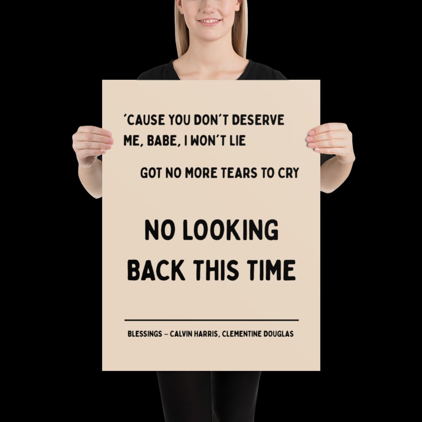 Blessings by Calvin Harris Lyric Print | House Music Poster | Quote Print | Typographic | Disco Decor | Ibiza Print | Birthday Gift