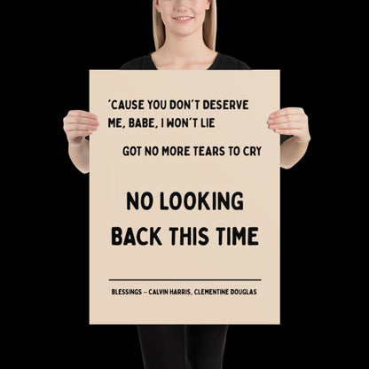 Blessings by Calvin Harris Lyric Print | House Music Poster | Quote Print | Typographic | Disco Decor | Ibiza Print | Birthday Gift
