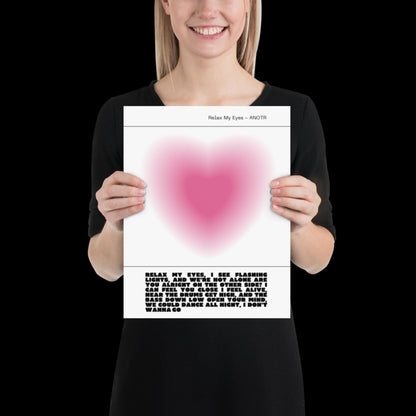 Relax My Eyes Inspired Pink Heart Aura Print - ANOTR Wall Art House EDM Ibiza Festival Rave Art Decor House Music Lovers Disco Ball Funky