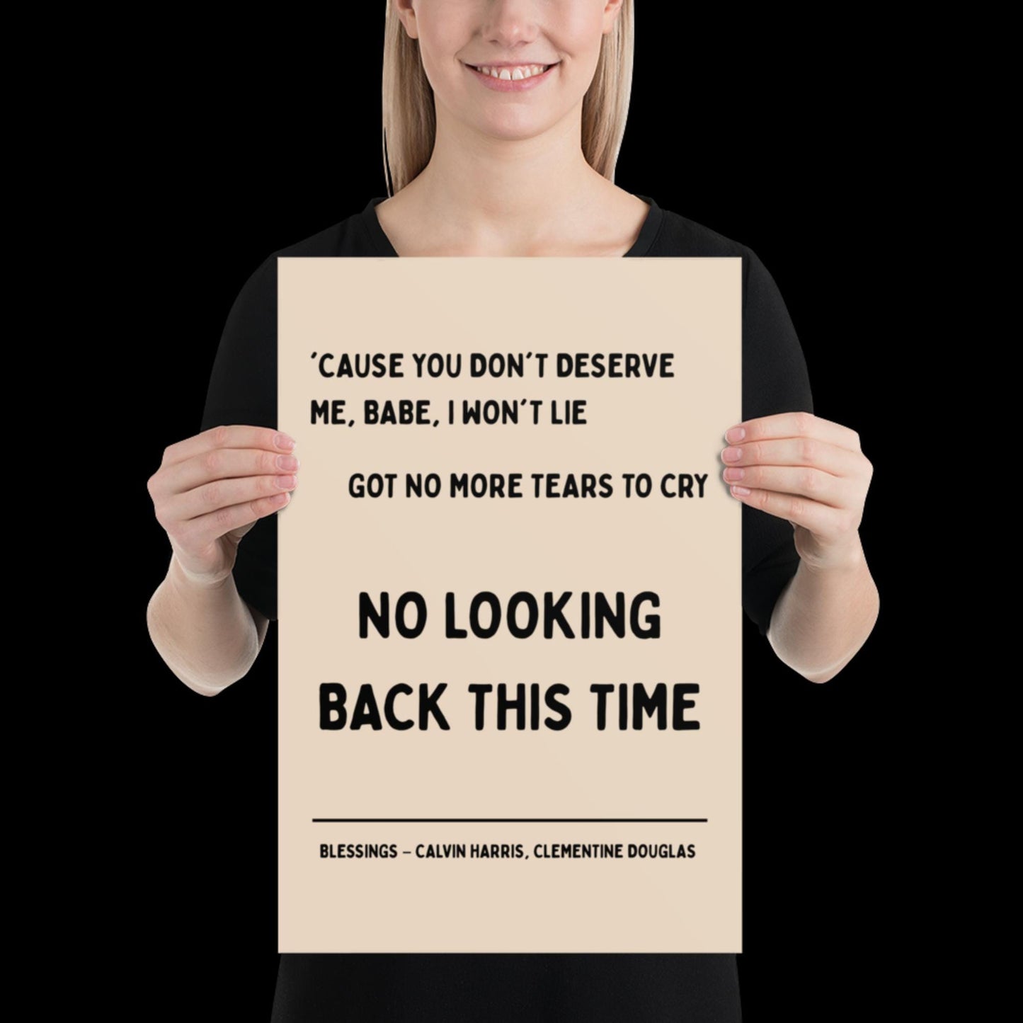Blessings by Calvin Harris Lyric Print | House Music Poster | Quote Print | Typographic | Disco Decor | Ibiza Print | Birthday Gift