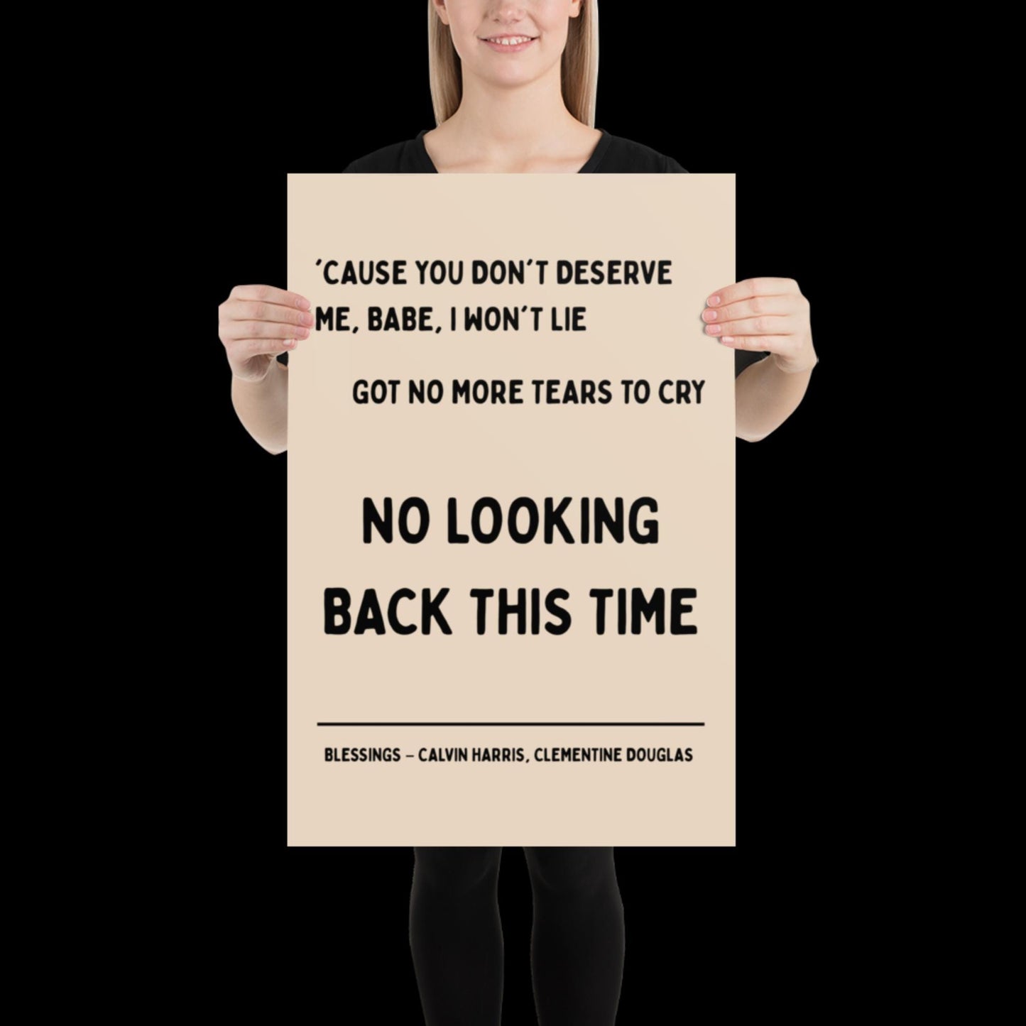 Blessings by Calvin Harris Lyric Print | House Music Poster | Quote Print | Typographic | Disco Decor | Ibiza Print | Birthday Gift
