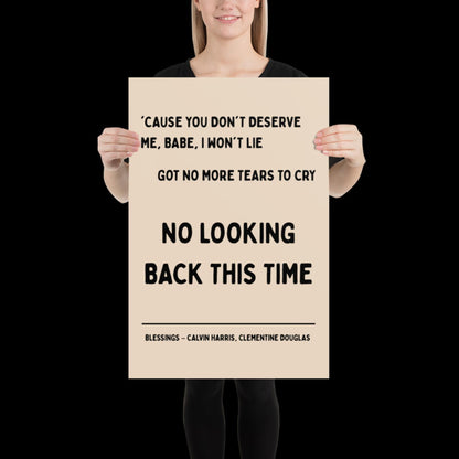 Blessings by Calvin Harris Lyric Print | House Music Poster | Quote Print | Typographic | Disco Decor | Ibiza Print | Birthday Gift