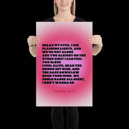 Relax My Eyes Inspired Pink 02 Aura Print - ANOTR Wall Art for House EDM Ibiza Festival Rave Art Decor House Music Lovers Disco Ball Funky