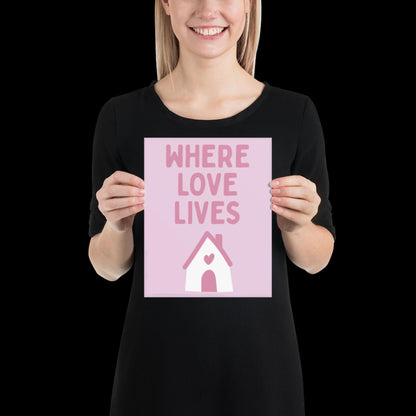 Where Love Lives Alison Limerick Inspired Lyric Print Pink - Ibiza Funky Disco House Music A1 A2 A3 Typographic Ball Aesthetic Poster