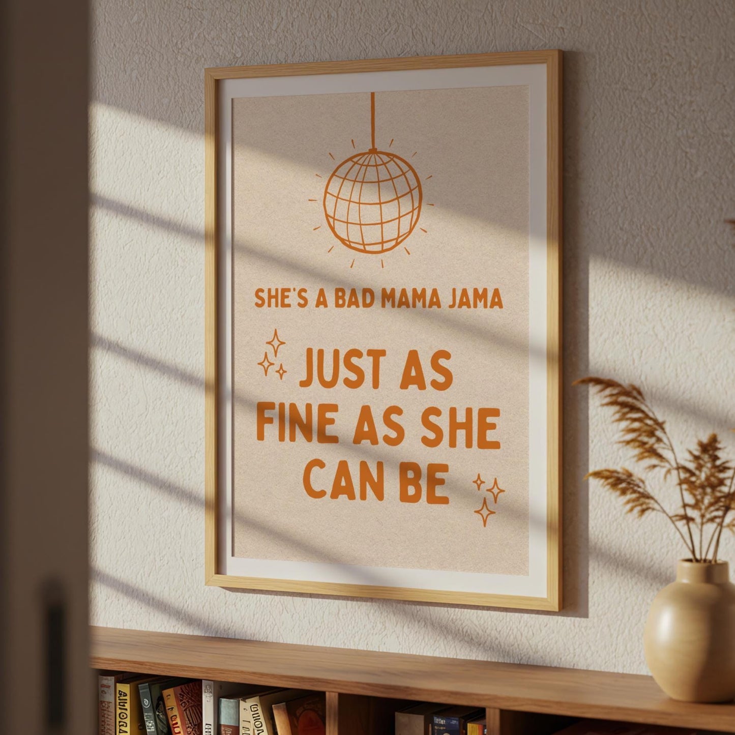 She's a Bad Mama Jama Carl Carlton Lyric Print | House Music Poster | Quote Print | Typographic | Disco Decor | Disco Ball Wall Print | Gift