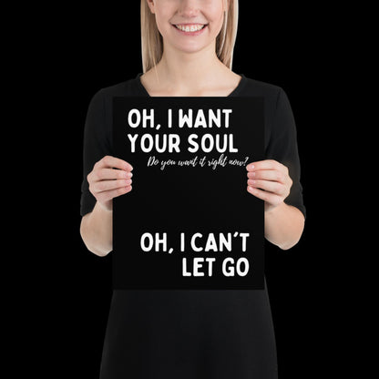 I Want Your Soul Inspired Armand Van Helden Black & White Print - Ibiza Bold Typographic Colourful House Music Poster Groovy Bar Disco Funky