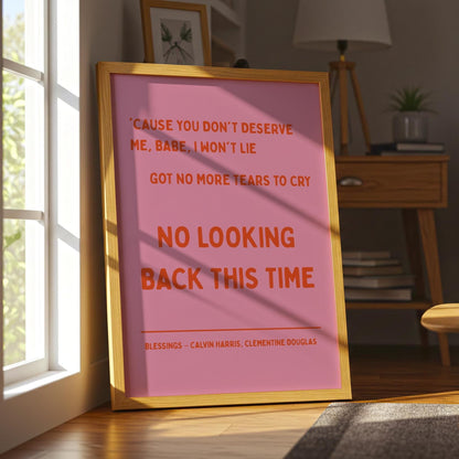 Blessings by Calvin Harris Lyric Print | House Music Poster | Quote Print | Typographic | Disco Decor | Ibiza Print | Birthday Gift