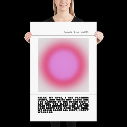 Relax My Eyes Inspired Pink Aura Print - ANOTR Wall Art for House EDM Ibiza Festival Rave Art Decor House Music Lovers Disco Ball Funky